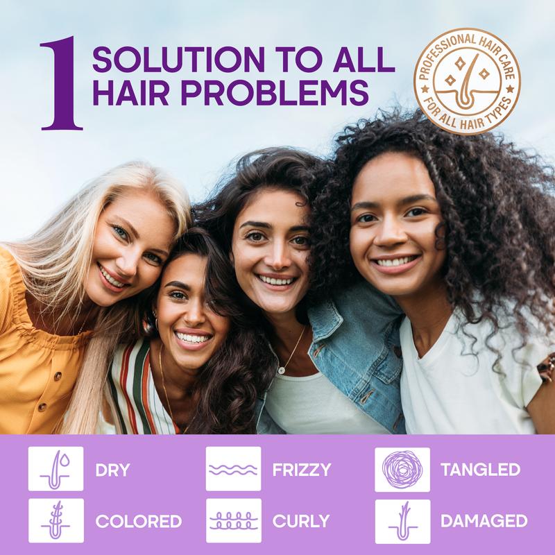 Hydrating Hair Serum For Frizzy, Dry and Damaged Hair - Leave-In Conditioner with Keratin | Biotin | Castor & Rosemary Oils | Vitamins B & E Treatment - Heat Protection - Paraben & Sulfate Free