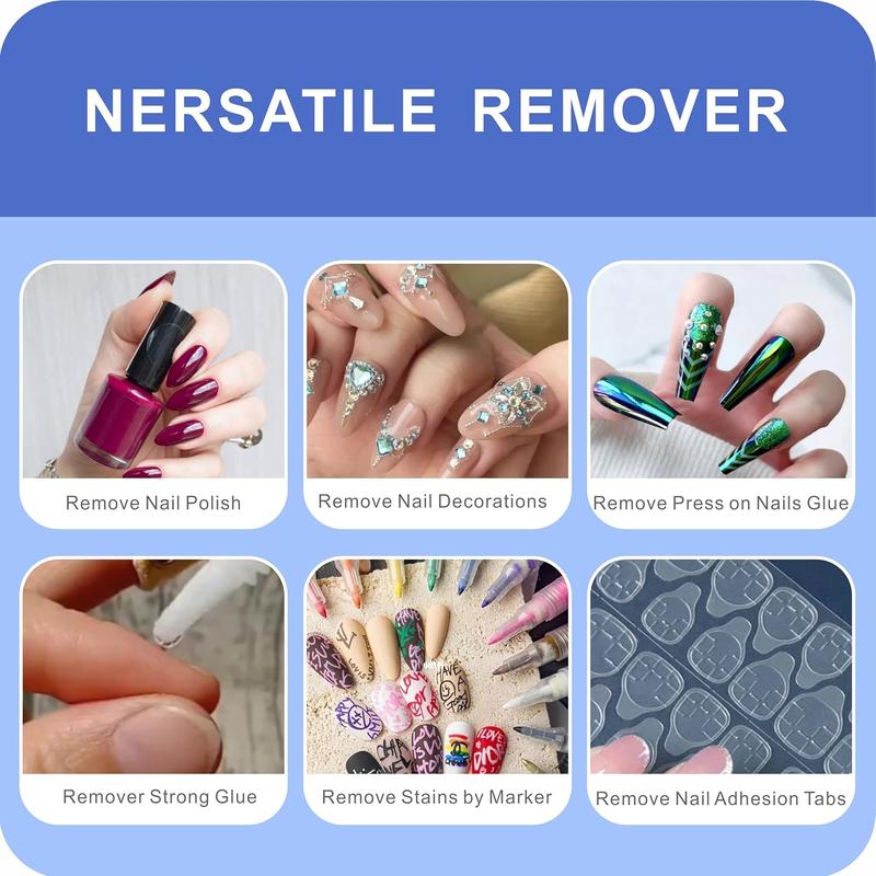 Nail Glue & Remover Kit (2 Counts set), Quick-drying & Long-lasting and Strong Nail Art Gel, Professional Nail Art & Nail Polish Remover, Christmas Gift