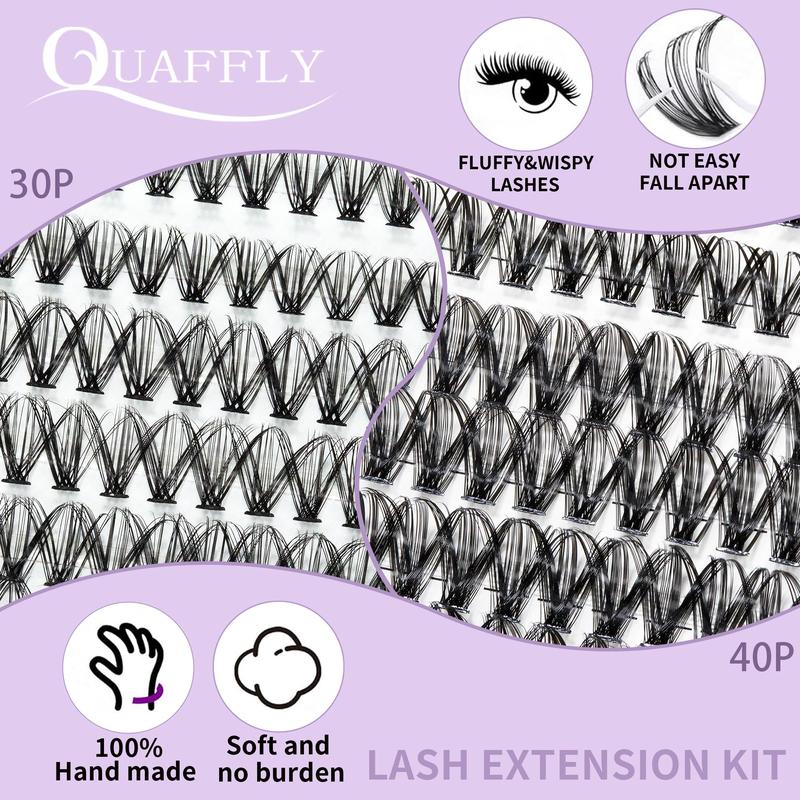 Individual False Eyelashes Kit, 1 Box Natural Look Eyelash Extensions, Self Grafting Curl Eyelashes, Professional Eye Makeup Accessories for Women, Makeup Products, Girlfriend Gifts, Lash Clusters