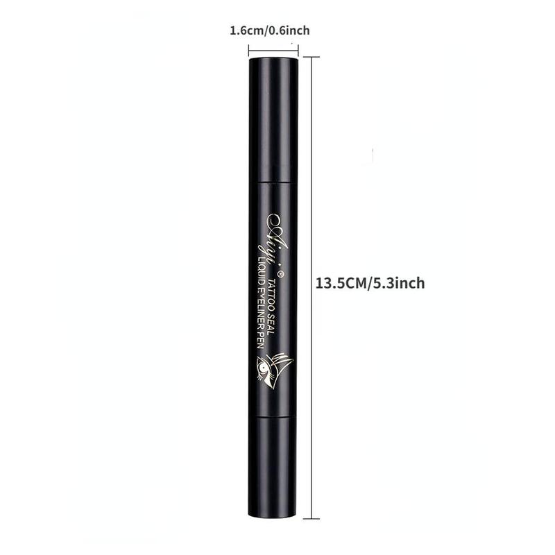 Summer Double-ended Eyeliner with Seal, Waterproof Long Lasting Eyeliner Pen, Professional Daily Makeup Accessories, Cosmetic Gift, Eyeliner Stamp, Eye Cosmetic for Music Festival Makeup, Summer Gift