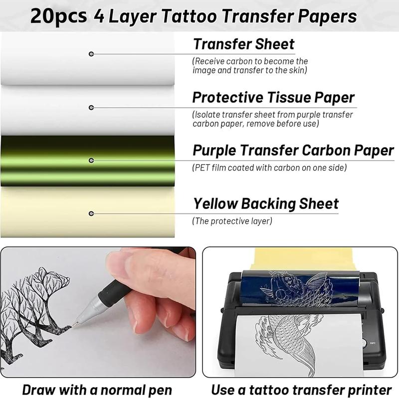 30count s Tattoo Practice Skin Kit With Transfer Paper -  30count s Tattoo Skins Kit With 10count s Tattoo Skin Fake Skin & 20count s Tattoo Stencil Paper Both Tattoo Beginners And Artists Tattoo Supplies