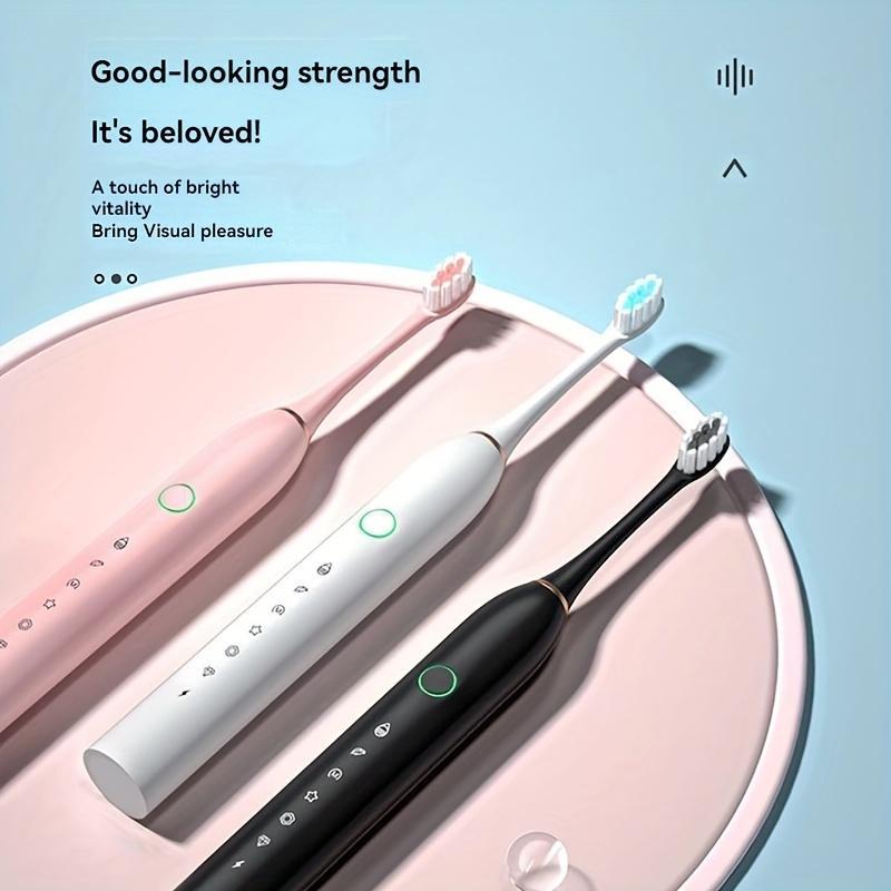 Electric Toothbrush Set, 1 Box Waterproof Rechargeable Toothbrush & Replacement Brush Heads, Oral Care Toothbrush for Adults & Teens