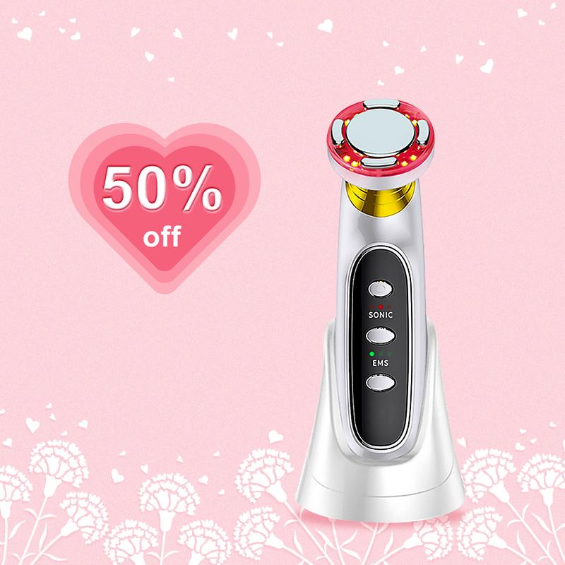 HiJOJO | Skin Rejuvenation Introducer - Upgraded Chip Dense Light Energy Sonic Red Photon Skin Face Massager Daily Facial Routine Household Beauty Salon Device Wireless Charger Comfort Gift Idea Comfort Instrument Sale