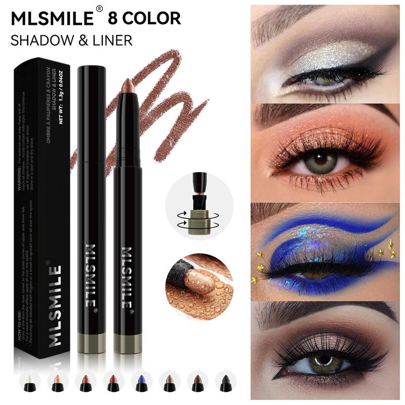 Long Lasting Eyeshadow Stick, 4 Counts set Eye Shadow Stick, Glitter Multi-dimensional Eye Makeup for Music Festival