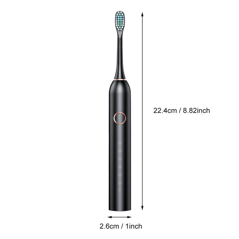 Portable Electric Toothbrush, 1 Set Electric Toothbrush with 6 Cleaning Modes & Time Reminder, Oral Care Product for Adults