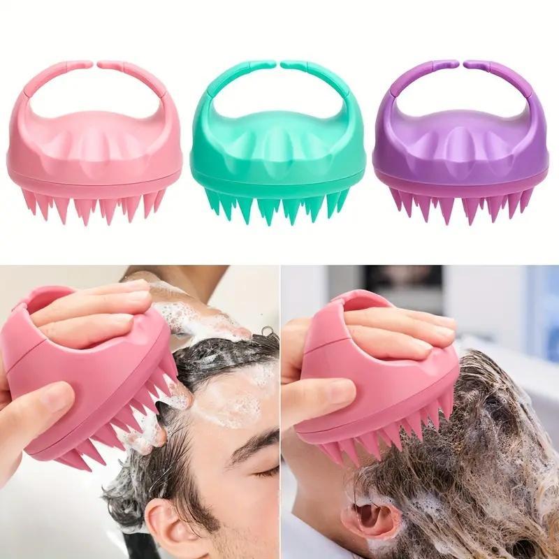 Silicone Scalp Massager Shampoo Comb, 3pcs set Scalp Scrubber Hair Brush, Manual Scalp Massage Tool for Daily Use