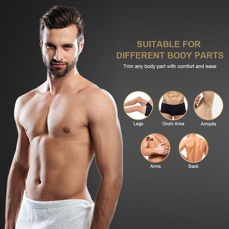 Electric Body Hair Trimmer - Groin Hair Trimmer - Men's Ball Trimmer - Replaceable Ceramic Heads, USB Rechargeable, Waterproof Men's Hygienic Razor Safe and Fast Gift Rechargeable Gift for Boyfriends