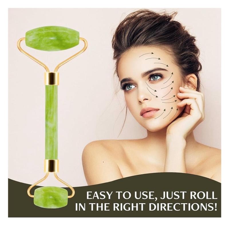 Jade Roller & Gua Sha Facial Tools for Anti-Aging and Skin-Care, Cooling, Slimming & Firming - Skincare, Comfort