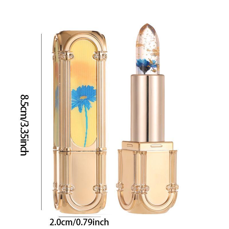 Flower Design Temperature Color Changing Lipstick, Thermochromic Lipstick, Moisturizing Long Lasting Tinted Lip Balm