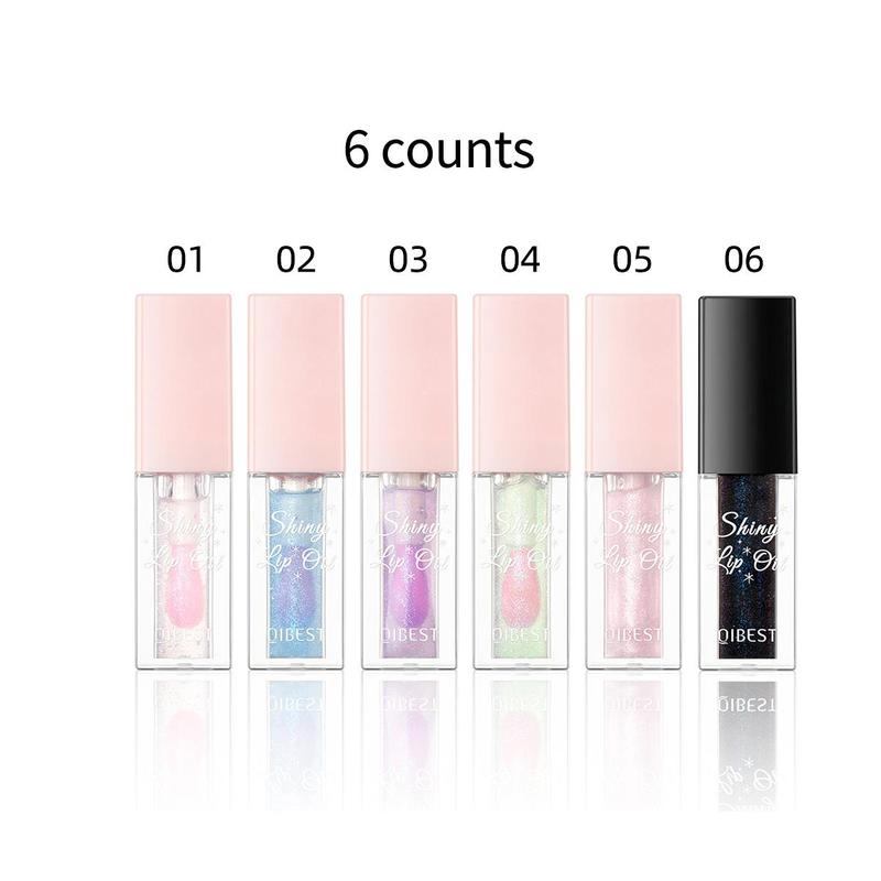 Color Changing Lip Gloss Set, 6 Counts set Moisturizing Lip Stick, Mirror Glossy Lip Glaze, Plumping Lip Stain for Girls & Women, Lip Makeup Products, Gift for Girlfriend