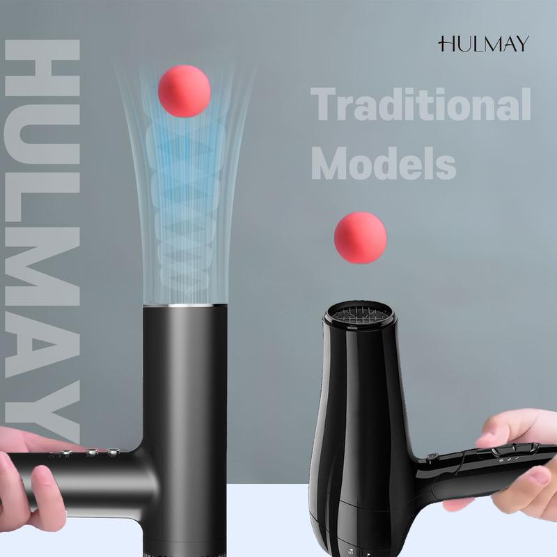 HULMAY NextGen Travel Hair Dryer, 160000 RPM TurboSpeed High-speed Hair Blow Dryer with Display, Smart Temp Control, 500 Millions IONs for Frizz Control & Shine