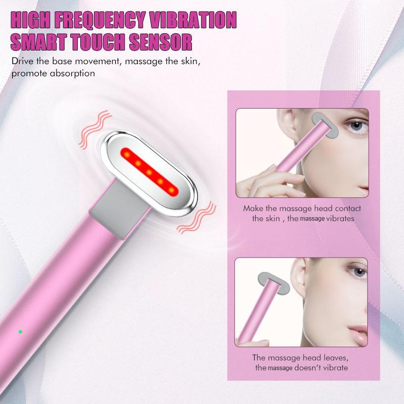 Facial Beauty Wand, 1 Box 7 Colors LED Facial Massager for Around Eyes, Face and Neck, Skin Care Tool for Home Use, Gift for Women