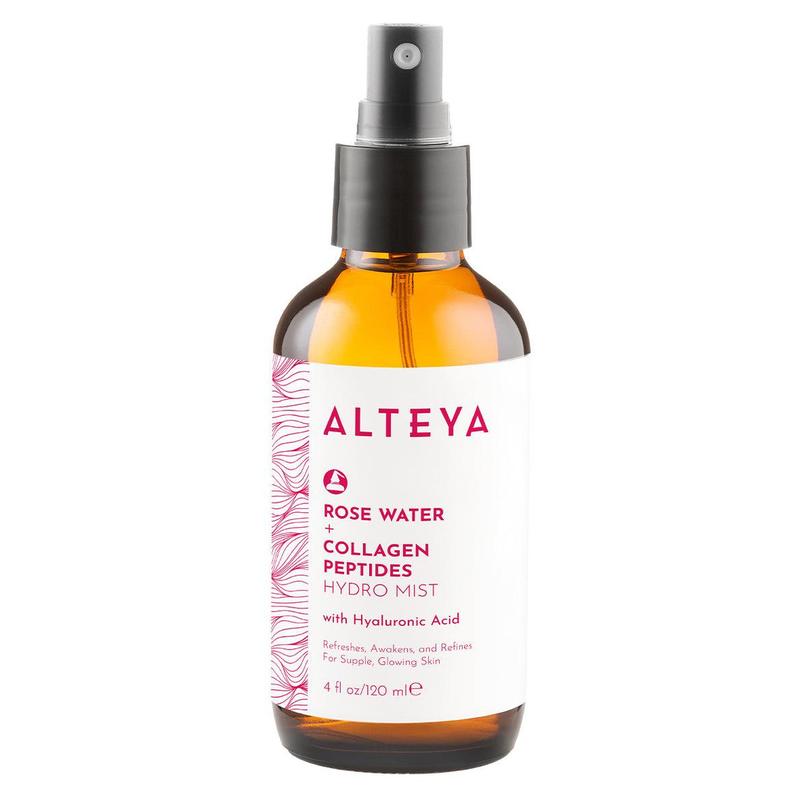 Alteya Rose Water Hydro Mist - Skin Repair Facial Toner with Collagen Peptides and Hyaluronic Acid - Hydrating skincare rosewater spray