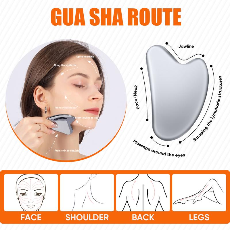 InfiniteRelax Terahertz Gua Sha Facial Tools, Guasha Tool for Face and Body, Gua Sha Massager Tools for Reduce Puffiness and Improve Wrinkles Skincare Comfort