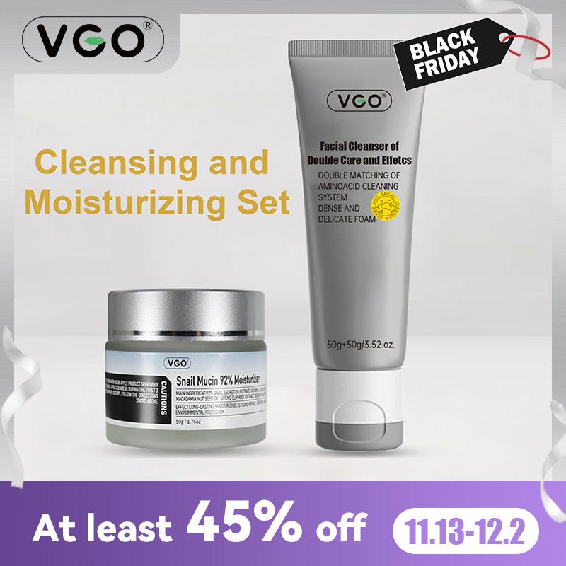 VGO-Snail Skincare Face Wash and Moisturizing Cream Set for Maximum Comfort-Live