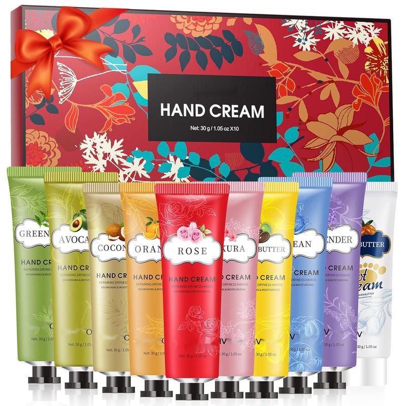 Hand Cream Gift Set, Fragrance Hand Lotion with Foot Cream for Dry Cracked Hands, 10 Packs Travel Size Lotions, Deeply Moisturizing Hand Cream Gifts for Women, Unique Gifts for Women