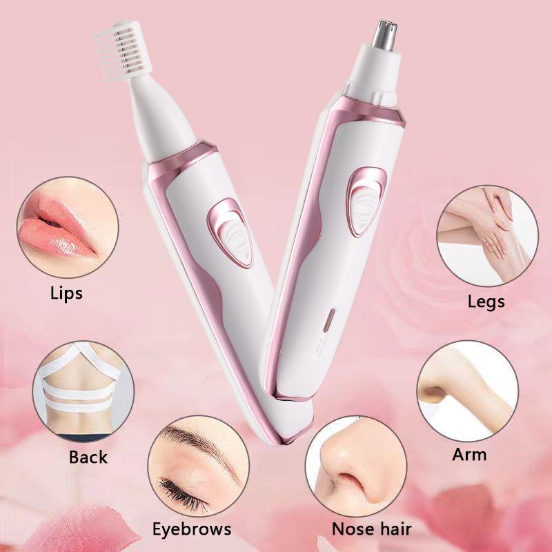 4 in 1 Electric Shaver, 1 Box Rechargeable Electric Nose & Eyebrow & Body Trimmer, Multifunctional Body Hair Trimmer for Women, Body Beauty Instrument