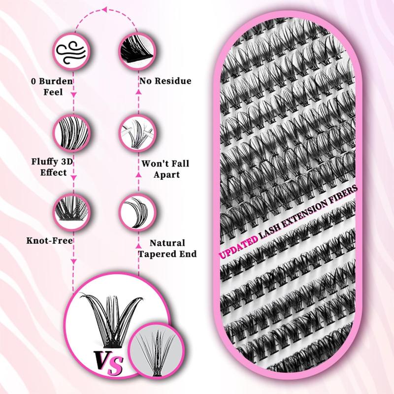 Individual False Eyelashes Kit, 640pcs box Natural Look Eyelash Extensions, Self Grafting Curl Eyelashes, Eye Makeup Enhancement False Eyelashes for Women