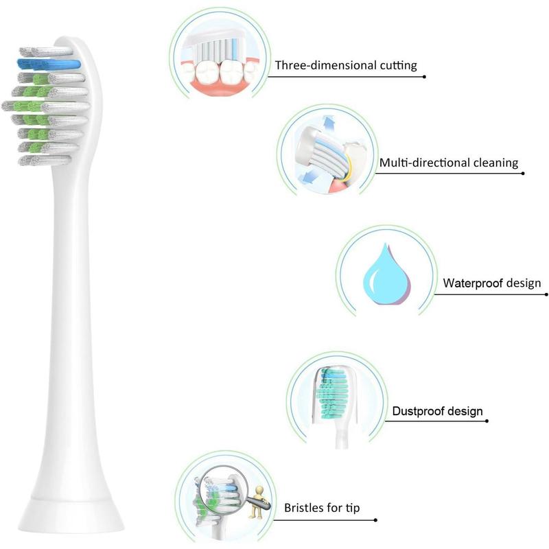 Replacement Brush Heads For Electric Toothbrush, 4 Counts Toothbrush Heads Compatible With Philips Sonicare