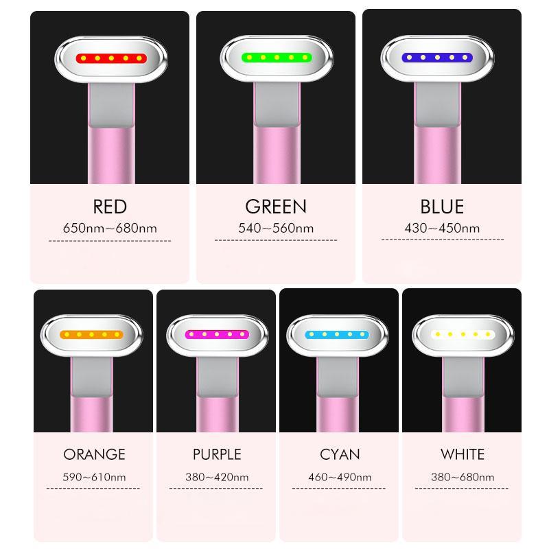 Facial Beauty Wand, 1 Box 7 Colors LED Facial Massager for Around Eyes, Face and Neck, Skin Care Tool for Home Use, Gift for Women