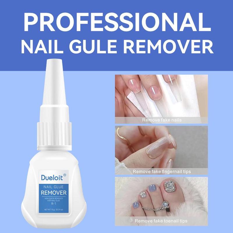 Nail Glue & Remover Kit (2 Counts set), Quick-drying & Long-lasting and Strong Nail Art Gel, Professional Nail Art & Nail Polish Remover, Christmas Gift