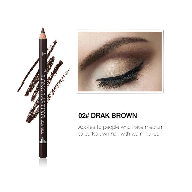 12 Pcs Dark Brown Eyebrow Pencil Eyeliner Makeup,Soft Textured,Easy to Color,Waterproof,Long Lasting Eyebrow Tint Pen for Fills in Sparse Areas and Gaps Create a Natural Eye Brow