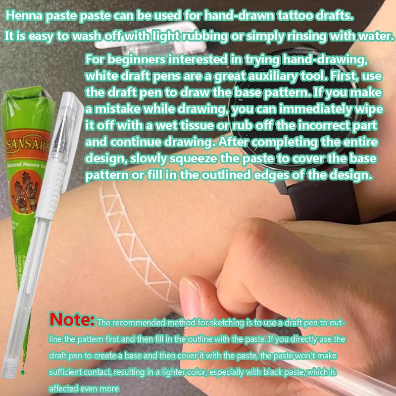 Henna Tattoo Cones (Pack of 12) 25g Each - Fresh, Safe & Natural Long Lasting Henna Tattoo Cone Set Makeup Powder