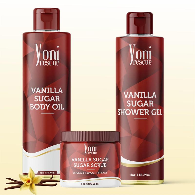 Vanilla Sugar Trio Bundle - Shower Gel + Body Oil + Sugar Scrub