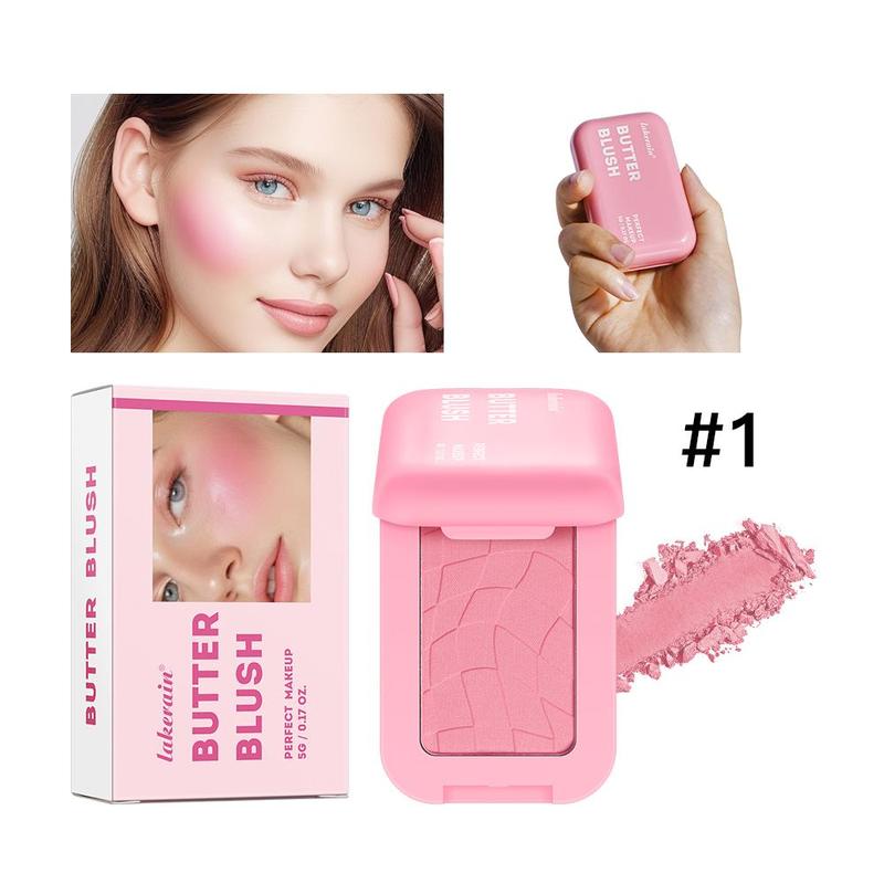 Long Lasting Face Makeup, 1 Box Waterproof & Sweat-proof Blush, Silky and Easy-to-pigment Blusher, Face Makeup for Women & Girls, Christmas Gift