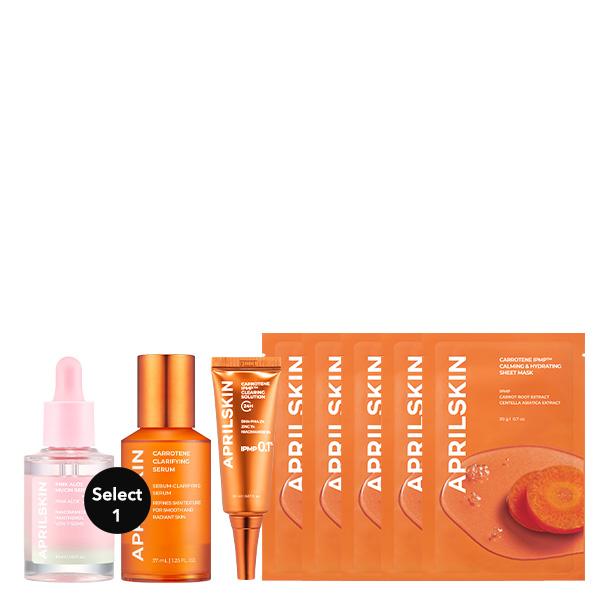 [APRILSKIN Official Shop] Skin Comfort Hero Duo (Carrotene IPMP Solution, Carrotene Serum or Pink Aloe Mucin Serum) | Beta Carrotene & Niacinamide & Vitamin to help even skin texture and skin tone