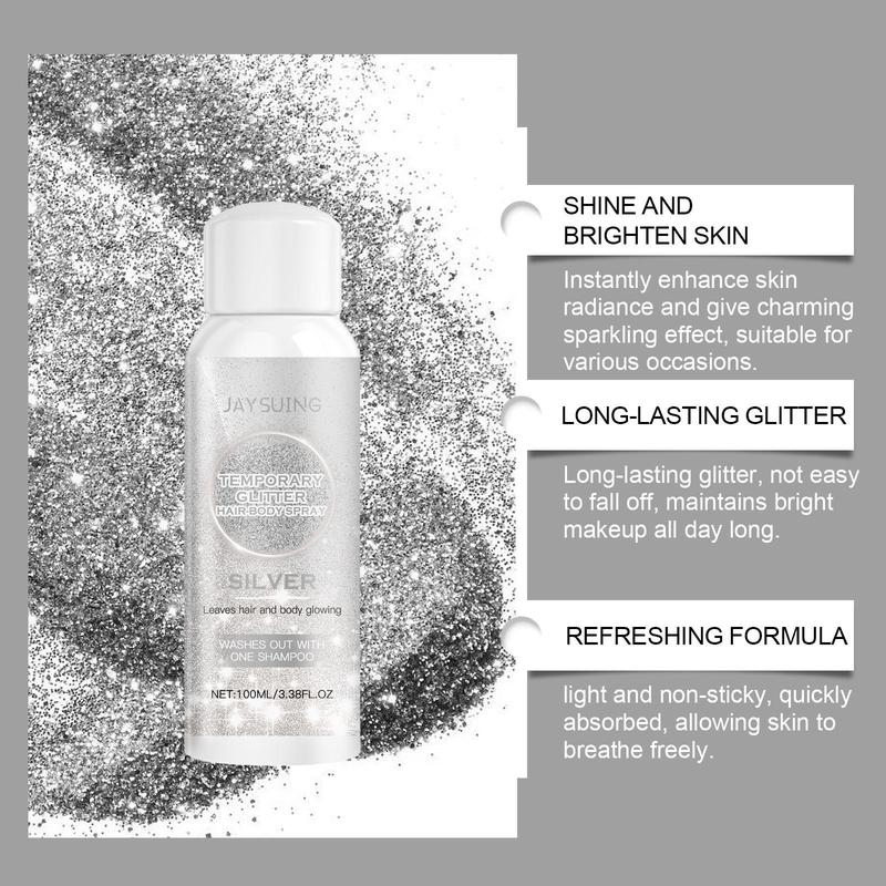 Glitter Body Highlighter Spray, Long-lasting Body Glitter Spray, Body Makeup For Women, Cosmetic Product For Party, Daily Clothing Decor