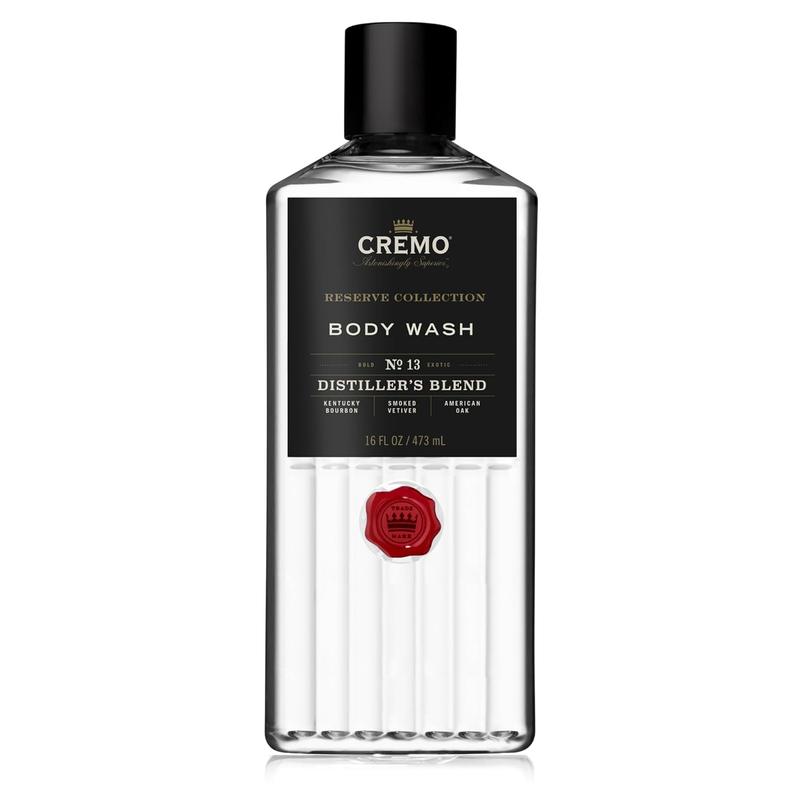 Cremo Rich-Lathering Distiller’s Blend Body Wash for Men, Smoked Vetiver and American Oak 16 Fl Oz Body Care Fragrance Scent Cologne