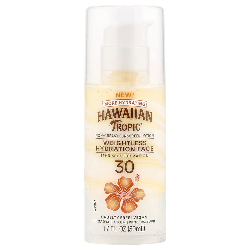 Hawaiian Tropic Weightless Hydration Face Sunscreen Lotion, SPF 30 , 1.7 oz (50 ml)