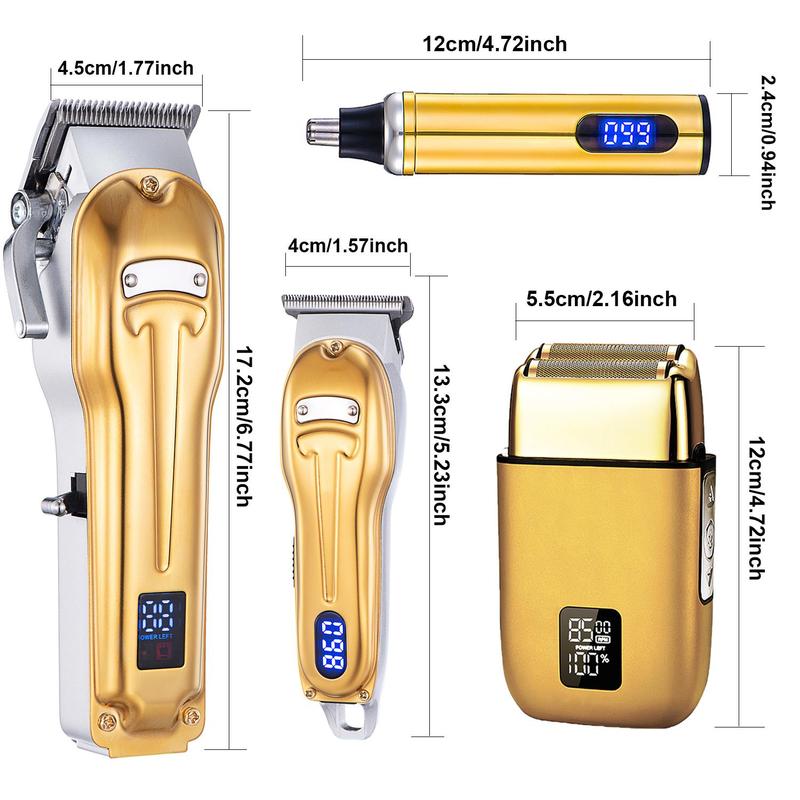 Smooth Hair Clipper for Men, 1 Set Summer Hair Trimming Set, Including Hair Cutting Machines, Shaver, T-blade Nose Hair Trimmer Foil Shavers for Men, Manual Clippers for Men, Professional Clippers Kit Clippers Barber Kit, Men Gifts, Hair Styling Tools