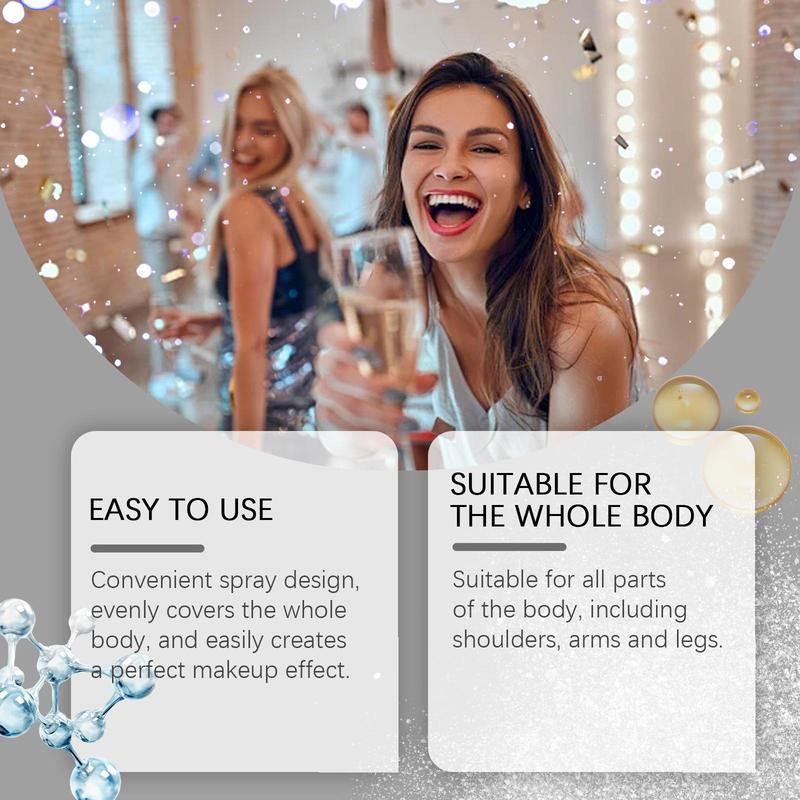 Glitter Body Highlighter Spray, Long-lasting Body Glitter Spray, Body Makeup For Women, Cosmetic Product For Party, Daily Clothing Decor