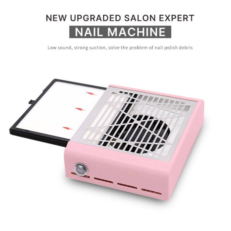 Nail Dust Cleaner, Low Noise Nail Dust Vacuum Collector with Detachable Filter, Manicure & Pedicure Tool for Home & Salon Use