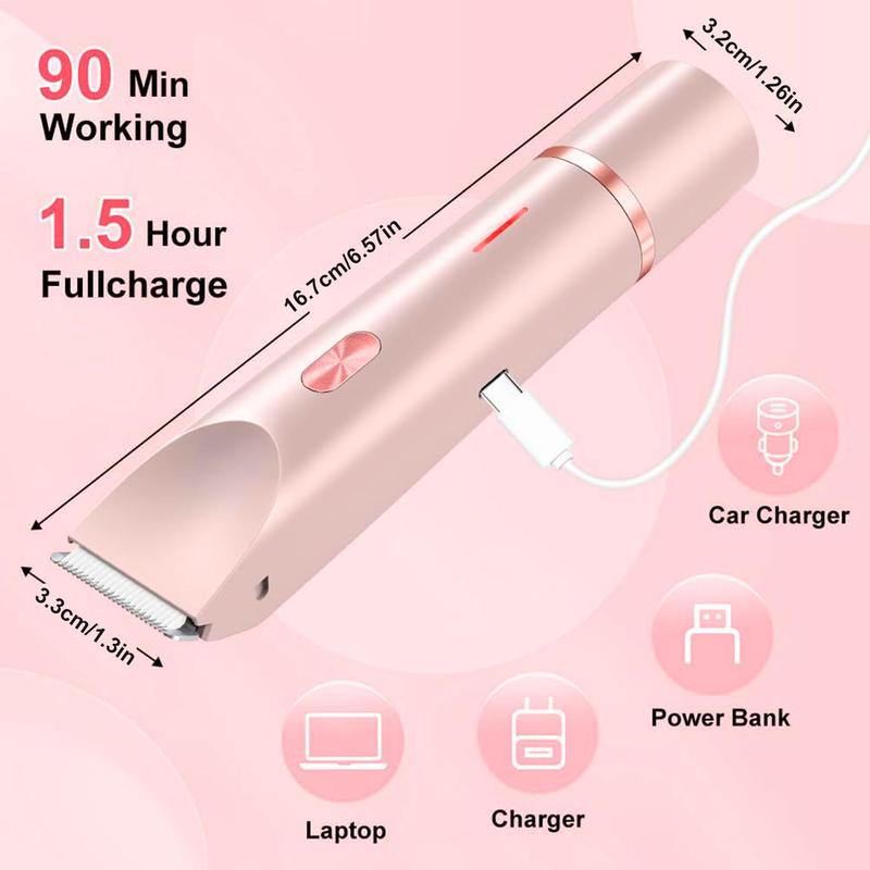 Christmas Electric Bikini Trimmer for Women, 2 in 1 Rechargeable Body & Face Hair Removal Kit, Waterproof Wet & Dry Women's Electric Shaver & Epilator – Viral Electric Razors for Bikini, Face, Legs, Perfect Holiday Gift, Fall Essential