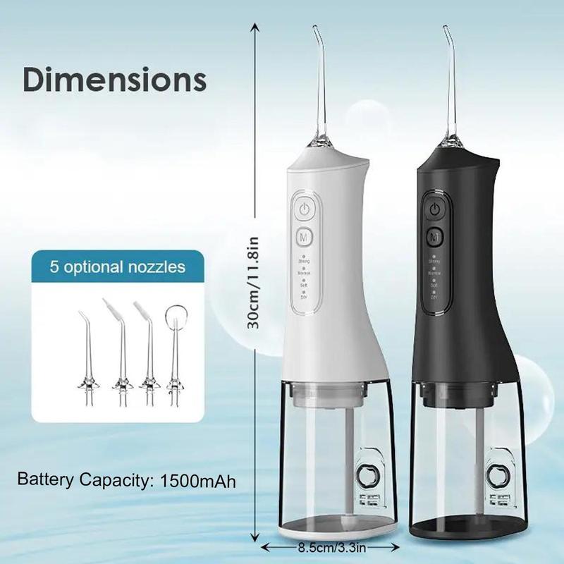 Water Flosser, 1 Set Portable Rechargeable Water Flosser with 4 Counts Nozzles, Waterproof Personal Oral Care Product for Home & Travel, Christmas Gift