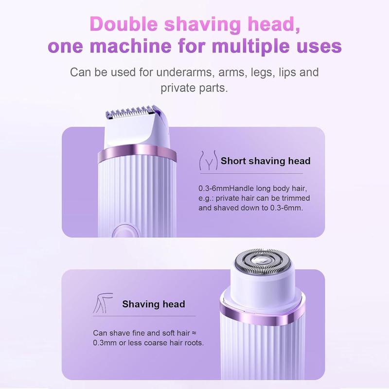 2 in 1 Electric Hair Remover, 1 Box Rechargeable & Cordless Women's Electric Shaver, Personal Care Electronics for Wet & Dry Epilation, Christmas Gift