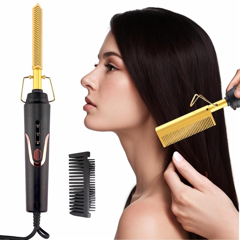 Multi-functional Hair Straightening Comb,  Wet & Dry Dual Uses Hair Straightener Comb, Professional Hair Straightening Tool, Silk Press