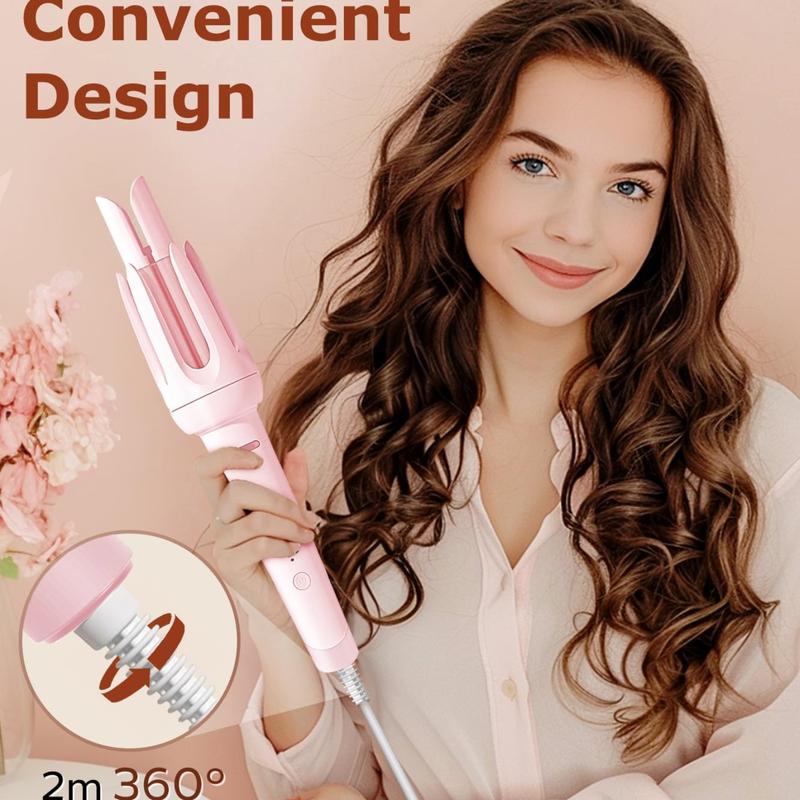 Automatic Hair Curling Iron Electric Heated 28mm Hair Curler,4 Heat Levels Comfort Rotating Professional Long-lasting Big Wave Hair Styling Tool