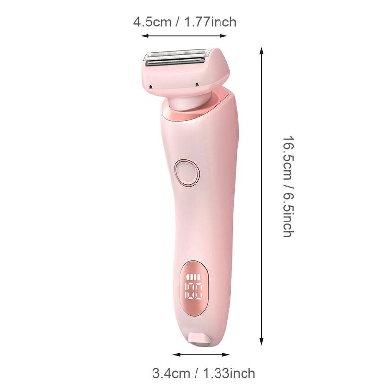 2 in 1 Electric Shaver for Women, 1 Box Waterproof Wet & Dry Use Portable Body Hair Trimmer, Hair Removal Tool for Legs Underarm Face Bikini Line