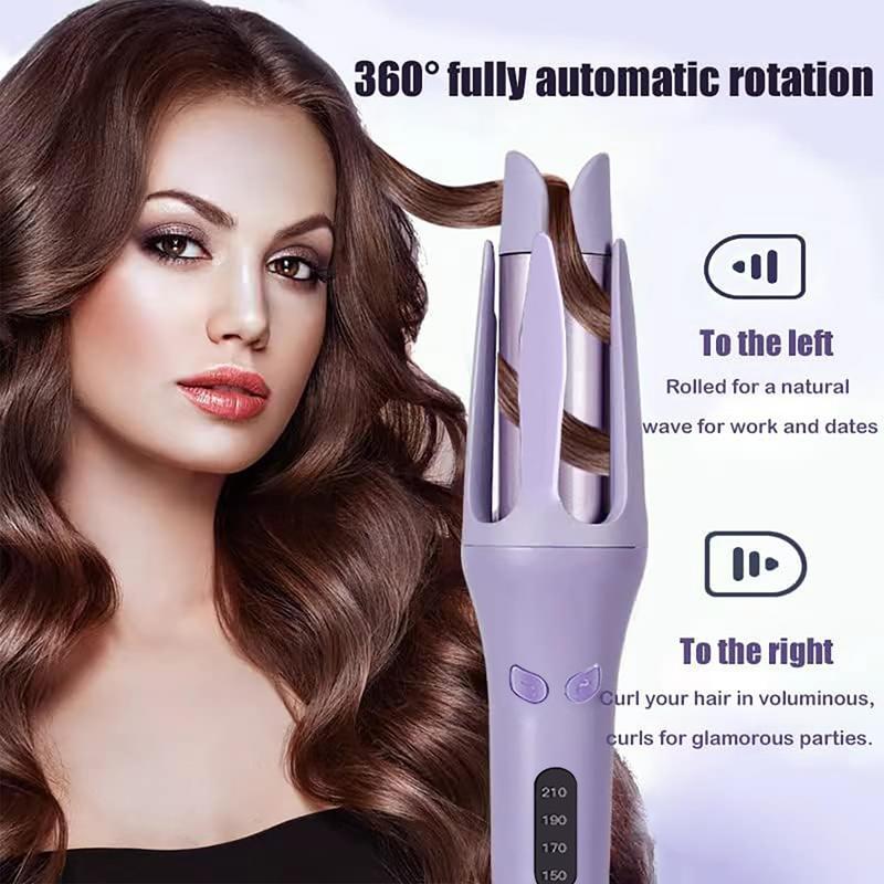 Automatic Hair Curling Iron Electric Heated 28mm Hair Curler,4 Heat Levels Comfort Rotating Professional Long-lasting Big Wave Hair Styling Tool