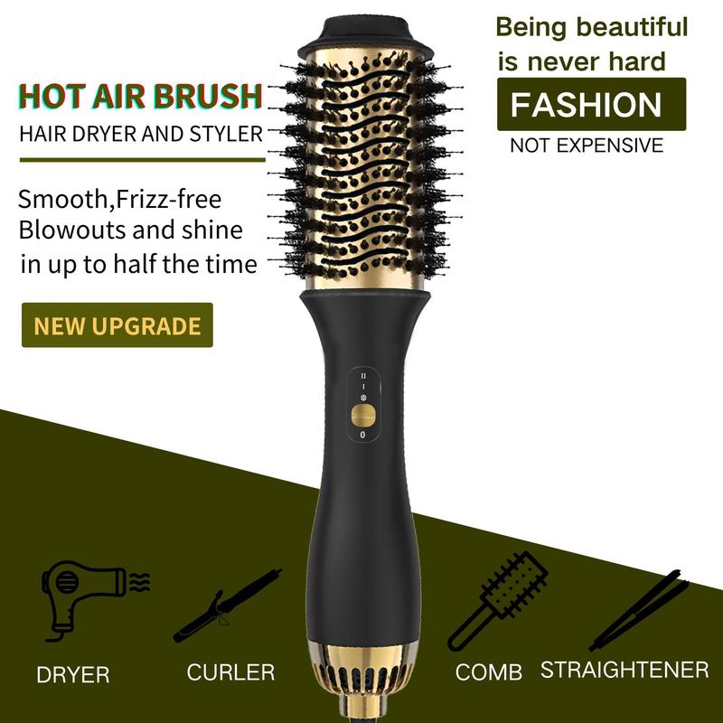 Hot Air Brush, 1 Count 4-in-1 Hair Styler and Volumizer for Drying & Straightening & Curling & Volumizing, Hairdressing Tool for Women & Men