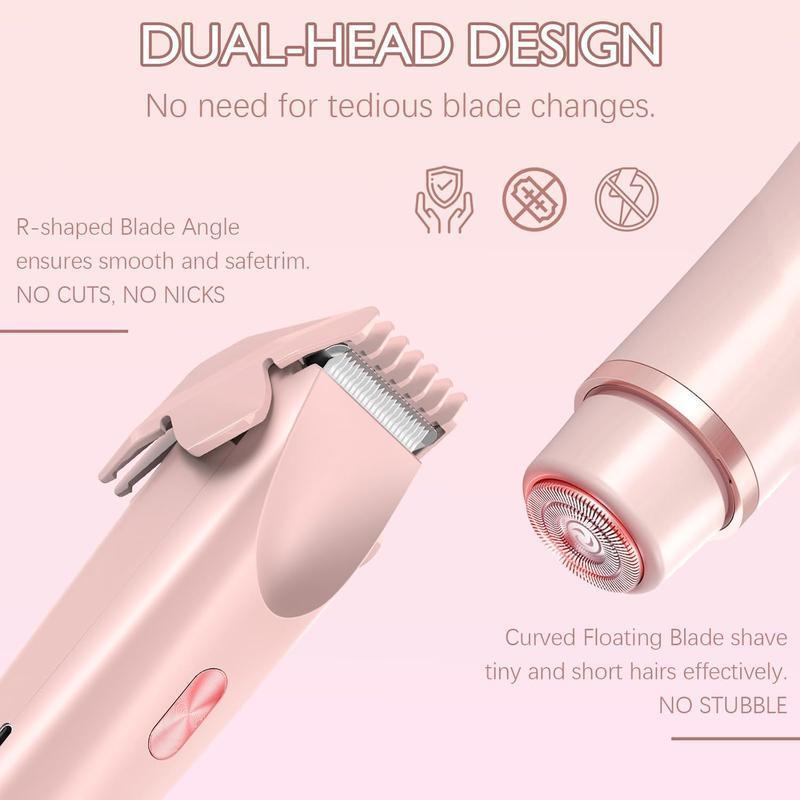 2 in 1 Electric Hair Remover, 1 Box USB Rechargeable Waterproof Hair Removal Tool & Accessories, Multifunctional Hair Removal Machine for Women, Epilator Hair Christmas Gift, Electric Epilator Hair Removal, Hair Removal Kit