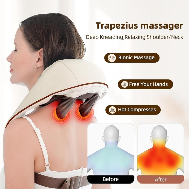 Electric Neck & Shoulder Massager, Type-C Rechargeable Shoulder Massager, Wireless Shoulder Massage Tool for Back, Leg, Waist, Muscle Relaxation