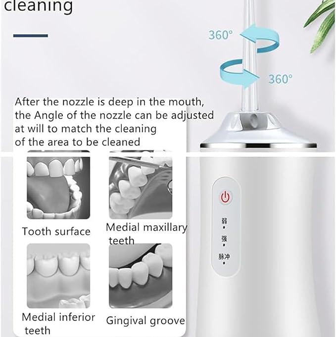 Cordless Select Oral Irrigator Water Flosser w  230ML Water Tank Thanksgiving, Christmas gifts  3 Cleaning Modes 4 Replaceable Jet Tips- USB Rechargeable Oral Irrigator for Deep Cleaning &  Dental Care ​Waterproof Whitening Teeth Brush Kit  Travel