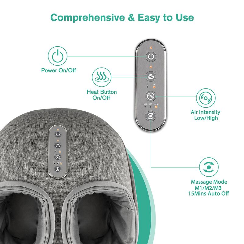 Medcursor Shiatsu Foot Massager Machine with Heat, Shiatsu Deep Kneading, Delivers Relief for Tired Muscles and Plantar Comfort Relaxing Relaxing