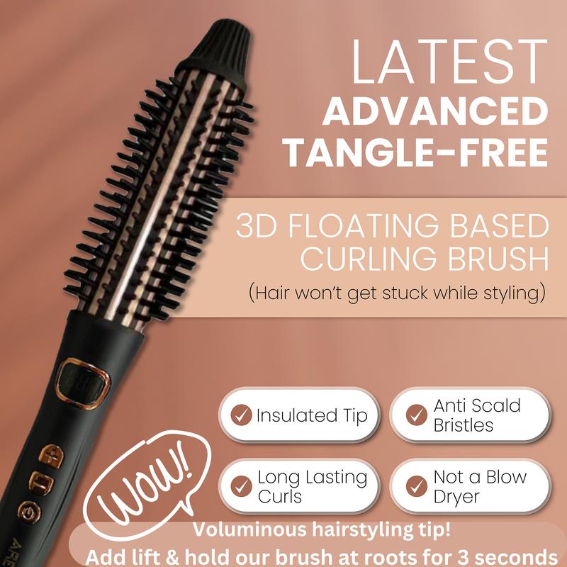 RWeLit 6 in 1 Multistyler Curling Iron Set w  Tangle-free 3D Floating Based Curling Brush for Curling Straightening Hair Styling Tools - Tourmaline Ceramic Ionic Multi-Styler Waves Curling Wand - Curler Straightener Volumizer 3 Barrel Waver