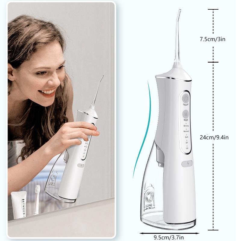 Portable Waterproof Water Flosser, 1 Set Rechargeable Cordless Oral Irrigator with 4 Counts Flossing Tips, Oral Care Products